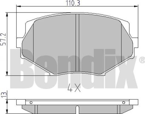 BENDIX 510298 - Brake Pad Set, disc brake autospares.lv