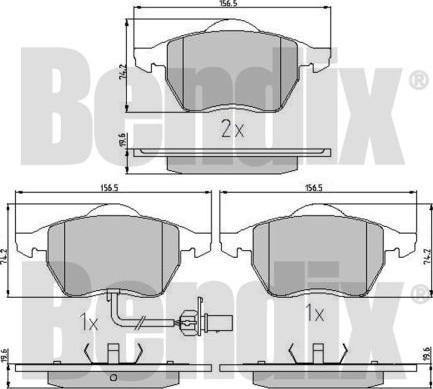 BENDIX 510244 - Brake Pad Set, disc brake autospares.lv