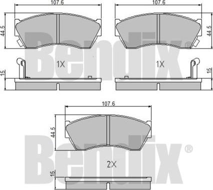 BENDIX 510252 - Brake Pad Set, disc brake autospares.lv