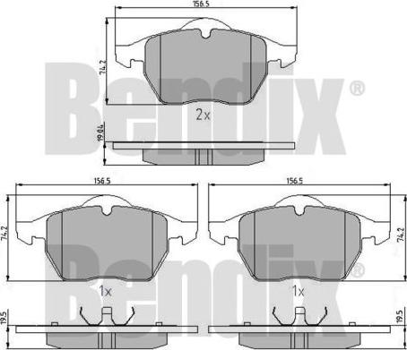 BENDIX 510263 - Brake Pad Set, disc brake autospares.lv