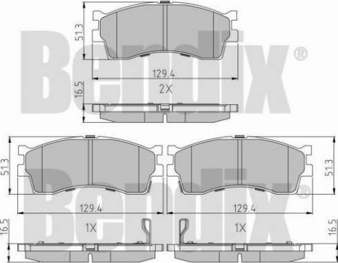 BENDIX 510206 - Brake Pad Set, disc brake autospares.lv