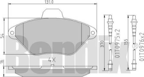 BENDIX 510201 - Brake Pad Set, disc brake autospares.lv