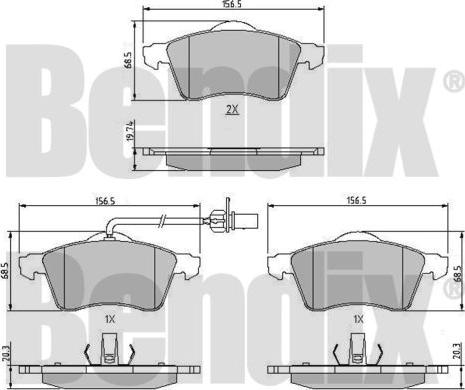 BENDIX 510208 - Brake Pad Set, disc brake autospares.lv