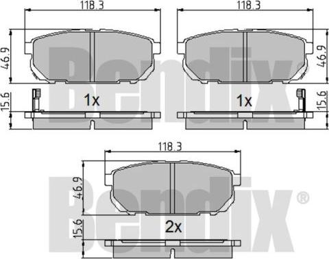 BENDIX 510219 - Brake Pad Set, disc brake autospares.lv