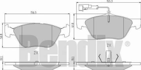 BENDIX 510288 - Brake Pad Set, disc brake autospares.lv