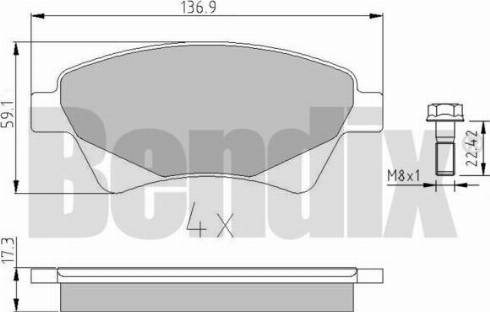 BENDIX 510229 - Brake Pad Set, disc brake autospares.lv