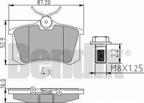 BENDIX 510225 - Brake Pad Set, disc brake autospares.lv