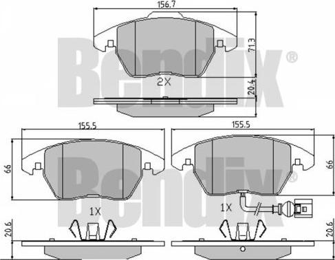 BENDIX 510222 - Brake Pad Set, disc brake autospares.lv
