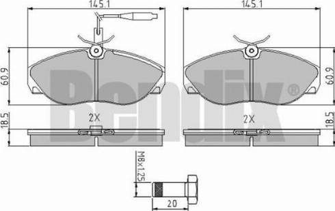 BENDIX 510276 - Brake Pad Set, disc brake autospares.lv