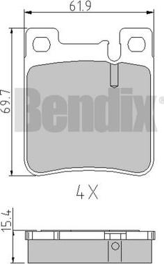 BENDIX 510278 - Brake Pad Set, disc brake autospares.lv