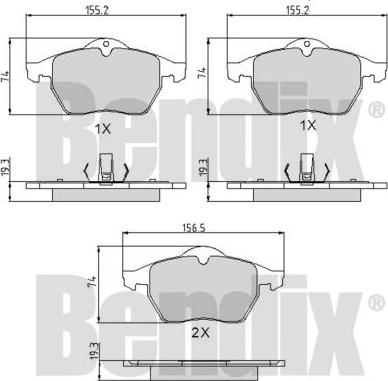 BENDIX 510273 - Brake Pad Set, disc brake autospares.lv