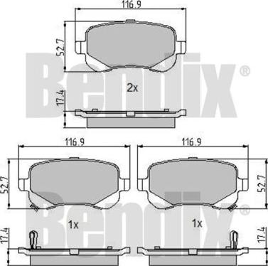 BENDIX 510758 - Brake Pad Set, disc brake autospares.lv