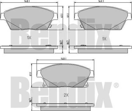 BENDIX 510760 - Brake Pad Set, disc brake autospares.lv