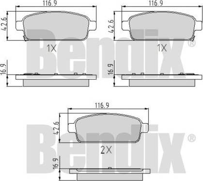 BENDIX 510761 - Brake Pad Set, disc brake autospares.lv