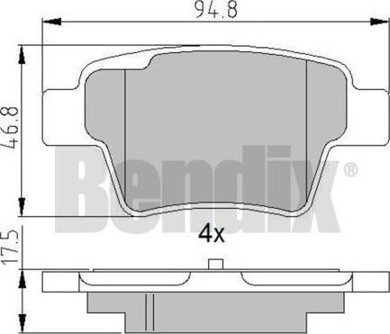 BENDIX 510763 - Brake Pad Set, disc brake autospares.lv