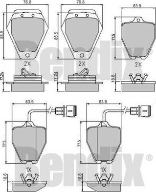 BENDIX 510762 - Brake Pad Set, disc brake autospares.lv