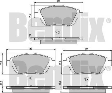 BENDIX 510767 - Brake Pad Set, disc brake autospares.lv