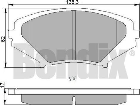 BENDIX 510700 - Brake Pad Set, disc brake autospares.lv