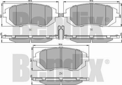 BENDIX 510707 - Brake Pad Set, disc brake autospares.lv