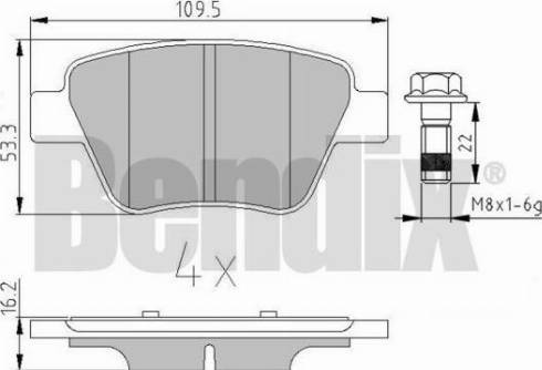 BENDIX 510719 - Brake Pad Set, disc brake autospares.lv