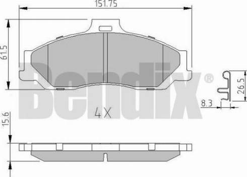 BENDIX 510780 - Brake Pad Set, disc brake autospares.lv