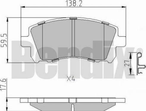 BENDIX 510781 - Brake Pad Set, disc brake autospares.lv