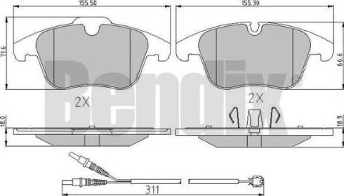 BENDIX 510782 - Brake Pad Set, disc brake autospares.lv