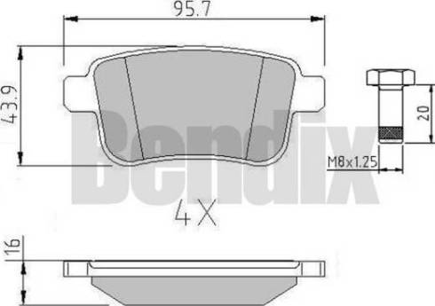 BENDIX 510729 - Brake Pad Set, disc brake autospares.lv