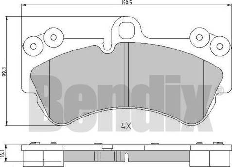 BENDIX 510725 - Brake Pad Set, disc brake autospares.lv