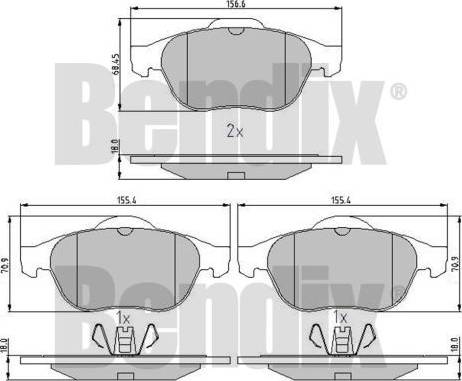 BENDIX 510770 - Brake Pad Set, disc brake autospares.lv