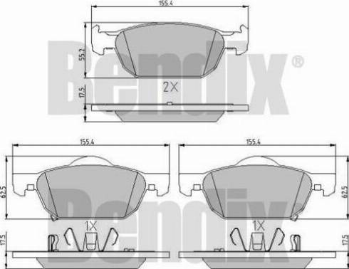 BENDIX 510772 - Brake Pad Set, disc brake autospares.lv