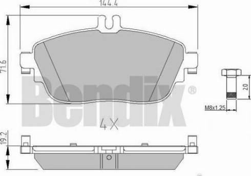 BENDIX 511064 - Brake Pad Set, disc brake autospares.lv