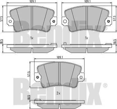 BENDIX 511010 - Brake Pad Set, disc brake autospares.lv