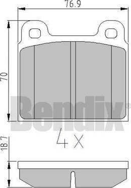 BENDIX 511018 - Brake Pad Set, disc brake autospares.lv