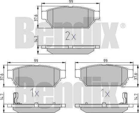 BENDIX 511033 - Brake Pad Set, disc brake autospares.lv