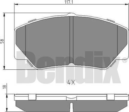 BENDIX 511023 - Brake Pad Set, disc brake autospares.lv