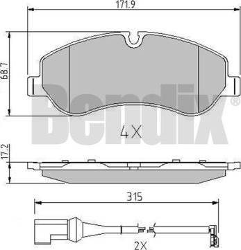 BENDIX 511146 - Brake Pad Set, disc brake autospares.lv