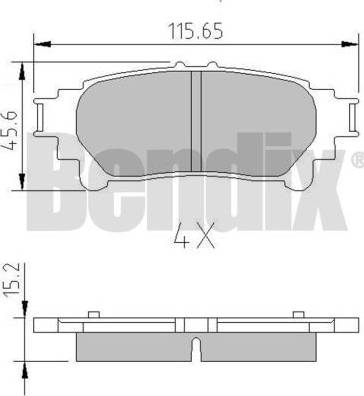 BENDIX 511158 - Brake Pad Set, disc brake autospares.lv