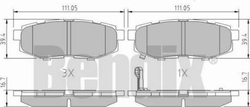 BENDIX 511162 - Brake Pad Set, disc brake autospares.lv