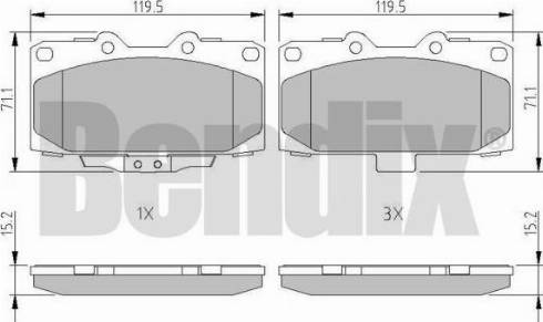 BENDIX 511102 - Brake Pad Set, disc brake autospares.lv