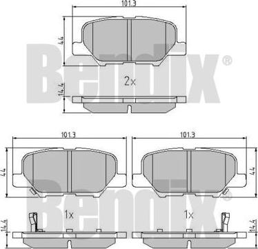 BENDIX 511121 - Brake Pad Set, disc brake autospares.lv
