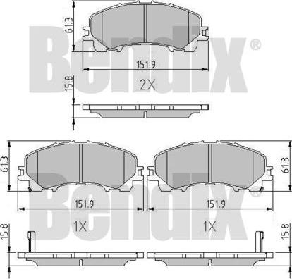 BENDIX 511261 - Brake Pad Set, disc brake autospares.lv