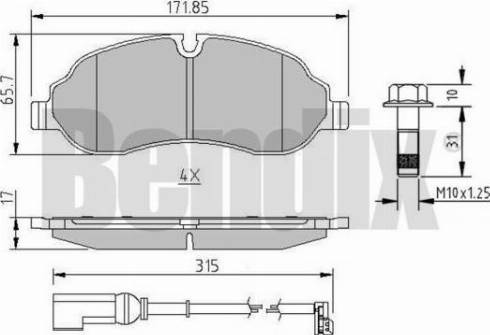 BENDIX 511205 - Brake Pad Set, disc brake autospares.lv