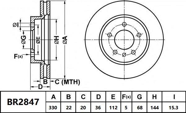 Bendix-AU BR2847 ULT - Brake Disc autospares.lv