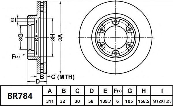 Bendix-AU BR784 ULT4WD - Brake Disc autospares.lv