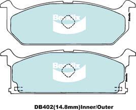 Bendix-AU DB402 GCT - Brake Pad Set, disc brake autospares.lv