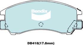 Bendix-AU DB418 GCT - Brake Pad Set, disc brake autospares.lv