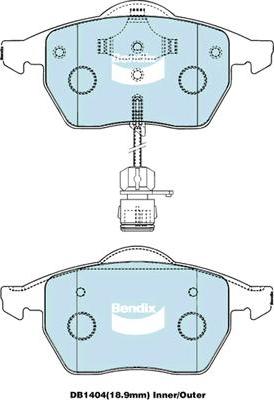 Bendix-AU DB1404 EURO+ - Brake Pad Set, disc brake autospares.lv