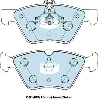 Bendix-AU DB1403 EURO+ - Brake Pad Set, disc brake autospares.lv