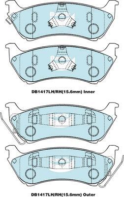 Bendix-AU DB1417 GCT - Brake Pad Set, disc brake autospares.lv